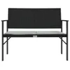 The Living Store Gartenbank 2-Sitzer mit Kissen Schwarz Produktbild-Vorschau 4