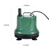 A green submersible water pump with dimensions indicated by measurement lines and text. Náhled obrázku produktu