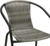 Stabiler Polyrattan Bistrostuhl Stapelstuhl Grau meliert / schwarz Produktbild-Vorschau
