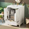 Meuble sous-lavabo Merax de 61 cm avec vasque en céramique, Voir les images du produit 3