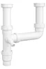 Siphon für Doppelspüle – mit Geräteanschluss, 2x 120 mm Produktbild-Vorschau 1