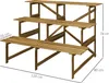 A three-tiered wooden plant stand with dimensions indicated. Produktbild-Vorschau
