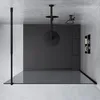 A modern, minimalist shower enclosure with a black matte finish and glass panels. Produktbild-Vorschau