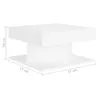 vidaXL Table basse blanche 57x57x30 cm Bois composite Voir les images du produit 5