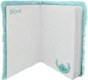 An open notebook with lined pages, featuring a fuzzy blue cover and a Disney Stitch graphic. Anteprima dell’immagine prodotto