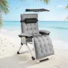 Chaise longue pliable CLOUD II avec pare-soleil - gris Voir les images du produit 9