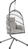 A gray hanging egg chair with light gray cushions, shown on a white background. Produktbild-Vorschau