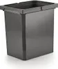 A dark gray trash can insert with a gray rim, shown from the front on a white background. Anteprima dell’immagine prodotto