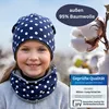 Kinder Reflektor Mütze & Loop - Punkte Vlies Stoff innen - Produktbild-Vorschau 6