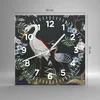Wanduhr - Quadrat - Glasuhr - Asiatisch Reiher Blumen - Produktbild-Vorschau 3
