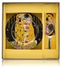 HOME ELEMENTS Assiette ronde avec cuillère à gâteau, Klimt, Voir les images du produit 3