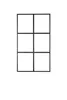 A black metal frame with six square openings, arranged in two columns and three rows. Produktbild-Vorschau
