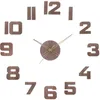 PRIM Veneer Wanduhr Holz lautlos Dunkelbraun 60 cm Produktbild-Vorschau 1
