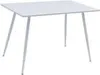 A white square table with four angled legs, shown against a white background. Produktbild-Vorschau