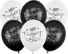 Luftballons mit Aufschrift Happy Birthday 30cm schwarz weiß Produktbild-Vorschau 1
