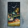 Küchenuhr Bürouhr Leinwand Uhr 30x60 digitales Malen Stadt Produktbild-Vorschau 2