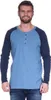 Herren Oversize-Schnitt Langarm Shirt Baumwolle zweifarbig Anteprima dell’immagine prodotto 1
