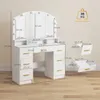 HOMCOM Schminktisch mit LED-Beleuchtung 3 Lichtfarben Produktbild-Vorschau 3