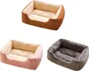 Three pet beds in different colors arranged in a collage. Produktbild-Vorschau