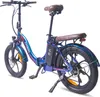 A blue electric bicycle with fat tires is shown against a white background. Produktbild-Vorschau