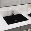 vidaXL Lavabo con foro per rubinetto nero opaco 60x46 cm in Anteprima dell’immagine prodotto 2