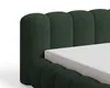 A close-up view of a green upholstered bed frame with a white mattress. Voir les images du produit