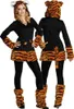 Two models wearing tiger costumes, one front view and one back view. Produktbild-Vorschau