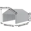 A diagram of a large tent garage with dimensions indicated. Náhled obrázku produktu