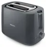 A dark gray Philips toaster with silver accents is shown from a three-quarter angle on a light gray background. Voir les images du produit