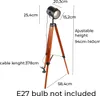 A tripod floor lamp with dimensions and features labeled. Anteprima dell’immagine prodotto