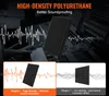 A person's hands are shown adjusting sound equipment in a studio, with sound wave graphics and product samples illustrating soundproofing. Voir les images du produit