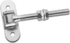 A metal hinge with a threaded bolt and nuts, mounted on a white background. Produktbild-Vorschau