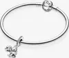 A silver Pandora bracelet with a charm of a married couple. Produktbild-Vorschau