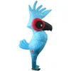 An inflatable blue parrot costume standing against a white background. Produktbild-Vorschau