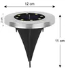 A solar garden light with dimensions indicated. Voir les images du produit
