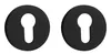 Two black keyhole escutcheons are shown against a white background. Produktbild-Vorschau