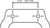 Diagram showing measurement range for mounting holes. Produktbild-Vorschau