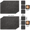 Platzset & Untersetzer Set 6, Kunstleder, 43x30 cm, grau Productafbeelding-voorbeeld