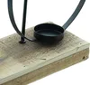 Windlicht Ringe Metall schwarz Holz Sockel 3 Gläser Produktbild-Vorschau 7