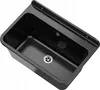 A black sink basin with a drain. Produktbild-Vorschau