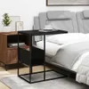 vidaXL Stolik boczny czarny 55x36x59,5 cm materiał Podgląd zdjęcia produktu 3