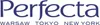 The image displays the brand name "Perfecta" in large, dark blue letters, with smaller text below listing "WARSAW TOKYO NEW YORK". Anteprima dell’immagine prodotto