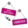Pinkes Bitte nicht stören - Komm rein Wendeschild mit Produktbild-Vorschau 2