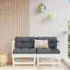 The Living Store Garten-Ecksofas 2 Stk. Weiß Massivholz Produktbild-Vorschau 2