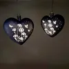 LED Hängedeko Herz BLUMENWIESE pastell lila 12cm Glas mit Produktbild-Vorschau 3
