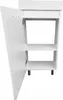 A white cabinet with an open door and shelves. Podgląd zdjęcia produktu