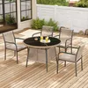 Merax Gartenmöbel Set aus Rattan mit rundem Glastisch und 4 Produktbild-Vorschau 4