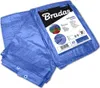 A folded blue tarp with a product label. Produktbild-Vorschau