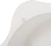 Close-up view of a white curved object with a small circular fixture. Voir les images du produit