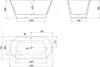 Mexen Luna freistehende Badewanne 140 x 75 cm, weiß, Produktbild-Vorschau 6